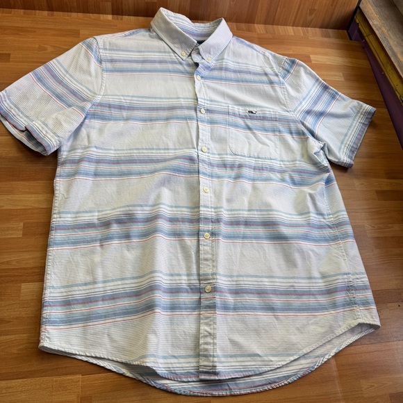 Vineyard vines, slim fit, tucker shirt, short sleeve plaid button down large - Picture 1 of 12